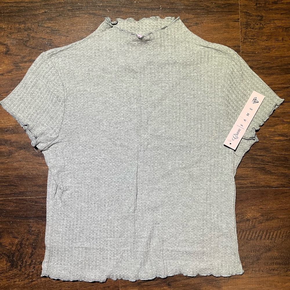 Grey ribbed baby tee